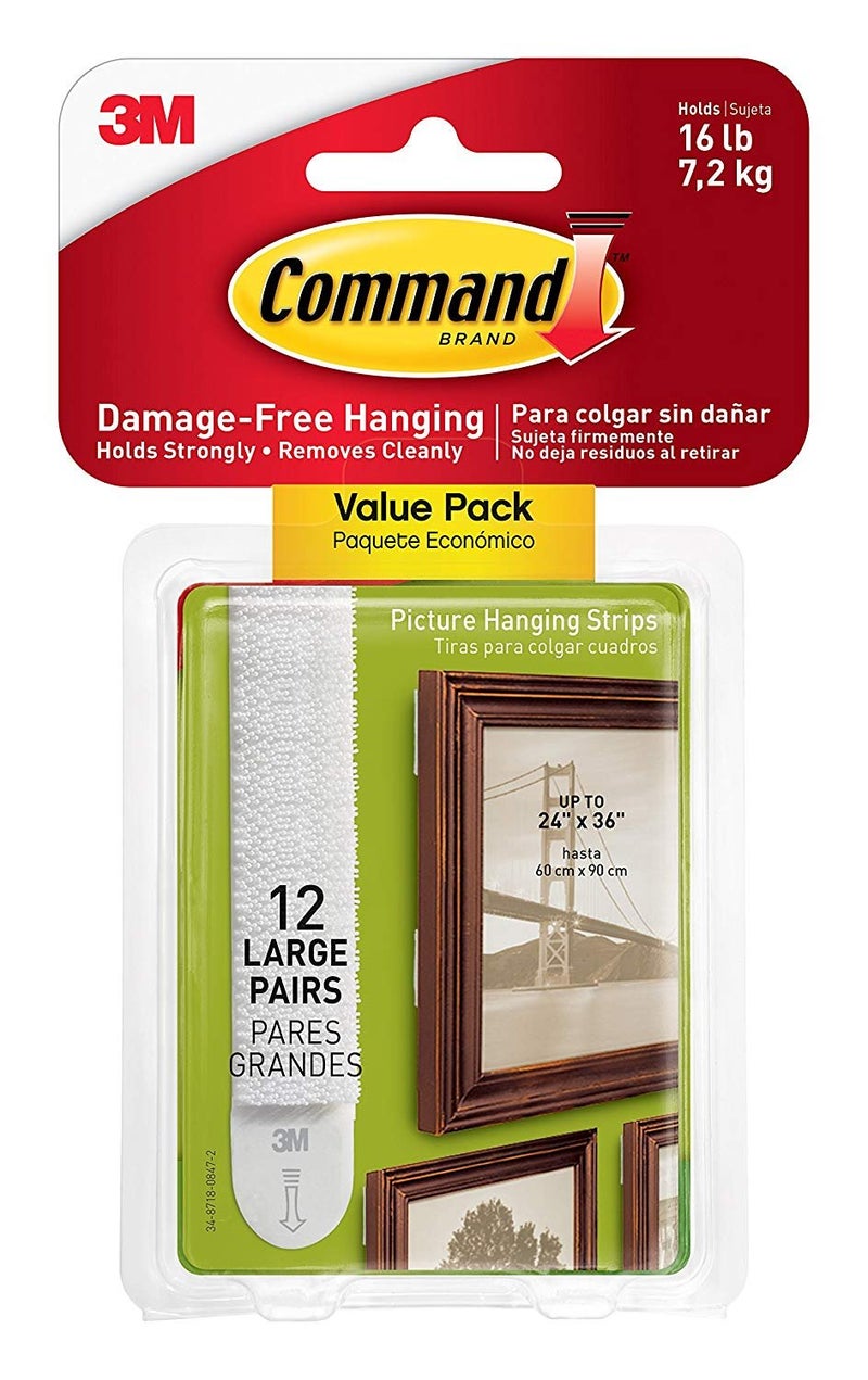 Command Picture & Frame Hanging Strips WZ8G41, Large, 12 Pairs